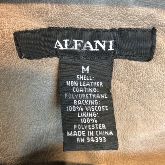 Alfani Vegan Leather Stone Colored Moto Jacket - Picture 2 of 7